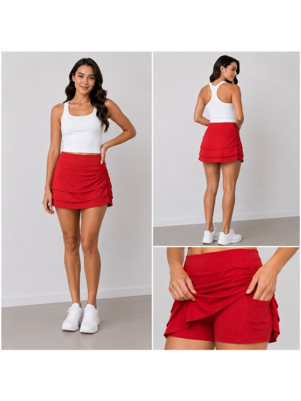 JoyLab Red High-Rise Skort With Built-In Shorts Size M